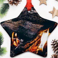 Wood Fire Camping Forest On Ornament (star) by Bedest