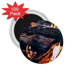 Wood Fire Camping Forest On 2 25  Magnets (100 Pack)  by Bedest