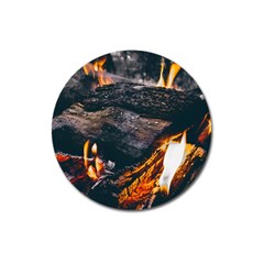 Wood Fire Camping Forest On Magnet 3  (round) by Bedest