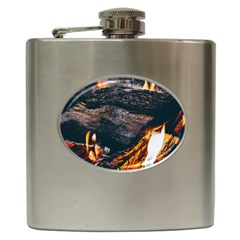 Wood Fire Camping Forest On Hip Flask (6 Oz) by Bedest