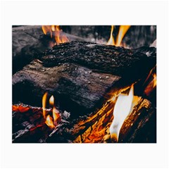 Wood Fire Camping Forest On Small Glasses Cloth by Bedest