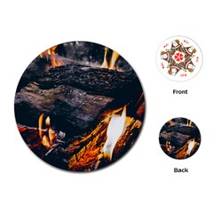 Wood Fire Camping Forest On Playing Cards Single Design (round) by Bedest