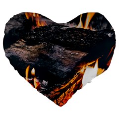 Wood Fire Camping Forest On Large 19  Premium Heart Shape Cushions by Bedest