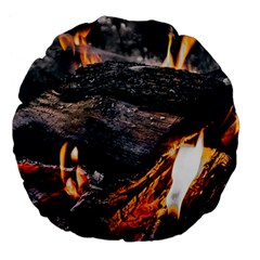 Wood Fire Camping Forest On Large 18  Premium Flano Round Cushions by Bedest