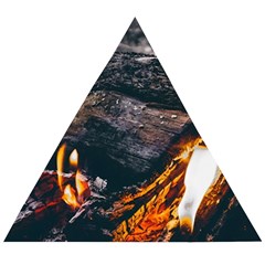 Wood Fire Camping Forest On Wooden Puzzle Triangle by Bedest