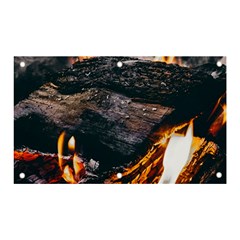 Wood Fire Camping Forest On Banner And Sign 5  X 3  by Bedest