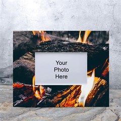 Wood Fire Camping Forest On White Tabletop Photo Frame 4 x6  by Bedest