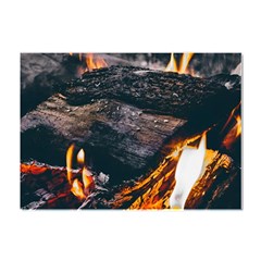 Wood Fire Camping Forest On Crystal Sticker (a4) by Bedest