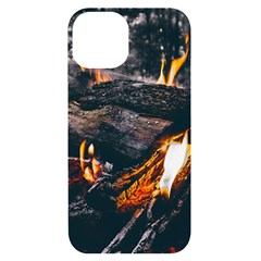 Wood Fire Camping Forest On Iphone 14 Black Uv Print Case by Bedest