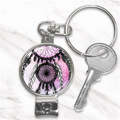 Dream Catcher Art Feathers Pink Nail Clippers Key Chain by Bedest