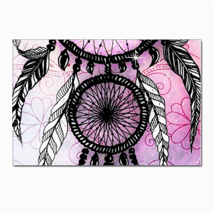 Dream Catcher Art Feathers Pink Postcard 4 x 6  (Pkg of 10)