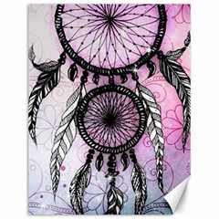 Dream Catcher Art Feathers Pink Canvas 12  X 16  by Bedest