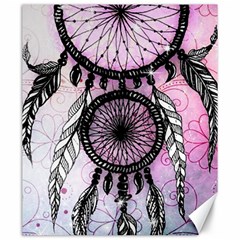 Dream Catcher Art Feathers Pink Canvas 20  X 24  by Bedest