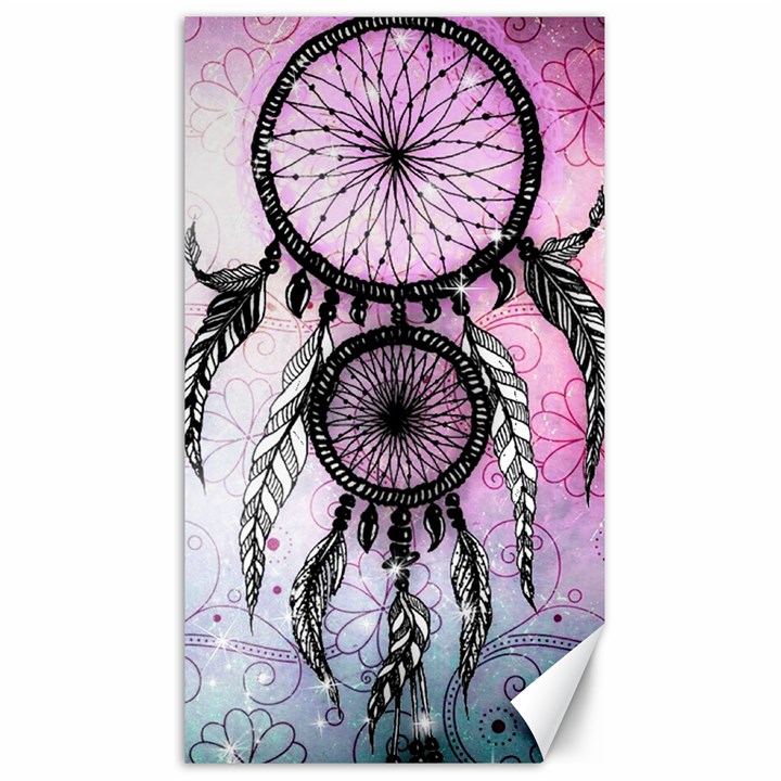 Dream Catcher Art Feathers Pink Canvas 40  x 72 