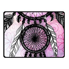 Dream Catcher Art Feathers Pink Fleece Blanket (small) by Bedest