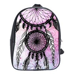 Dream Catcher Art Feathers Pink School Bag (xl) by Bedest