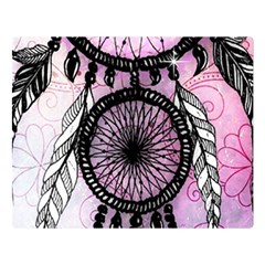 Dream Catcher Art Feathers Pink Two Sides Premium Plush Fleece Blanket (large) by Bedest