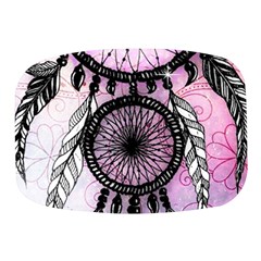 Dream Catcher Art Feathers Pink Mini Square Pill Box by Bedest