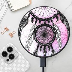 Dream Catcher Art Feathers Pink Wireless Fast Charger(black) by Bedest