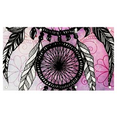 Dream Catcher Art Feathers Pink Banner And Sign 7  X 4  by Bedest