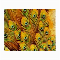 Peacock Feathers Green Yellow Small Glasses Cloth (2 Sides) by Bedest