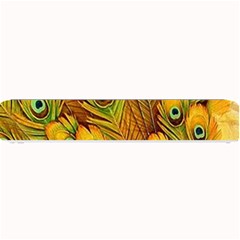 Peacock Feathers Green Yellow Small Bar Mat by Bedest