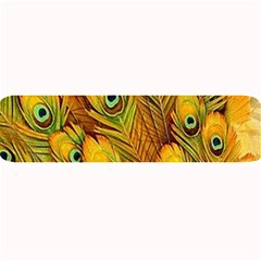 Peacock Feathers Green Yellow Large Bar Mat by Bedest