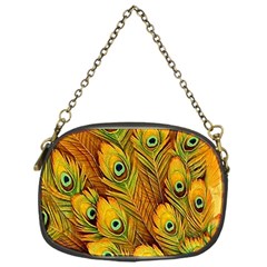 Peacock Feathers Green Yellow Chain Purse (one Side) by Bedest