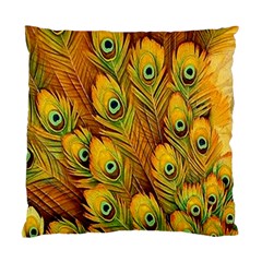 Peacock Feathers Green Yellow Standard Cushion Case (two Sides) by Bedest