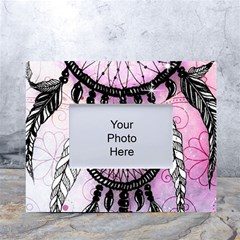 Dream Catcher Art Feathers Pink White Tabletop Photo Frame 4 x6  by Bedest