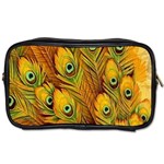 Peacock Feathers Green Yellow Toiletries Bag (One Side) Front