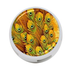 Peacock Feathers Green Yellow 4-port Usb Hub (one Side) by Bedest