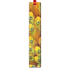 Peacock Feathers Green Yellow Large Book Marks by Bedest