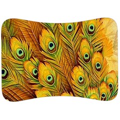 Peacock Feathers Green Yellow Velour Seat Head Rest Cushion by Bedest