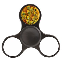 Peacock Feathers Green Yellow Finger Spinner by Bedest