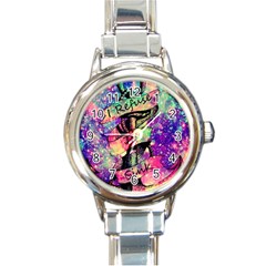 Anchor Purple Space Round Italian Charm Watch by Bedest