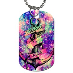 Anchor Purple Space Dog Tag (one Side) by Bedest