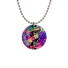 Anchor Purple Space 1  Button Necklace by Bedest