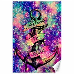 Anchor Purple Space Canvas 12  X 18  by Bedest