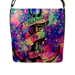 Anchor Purple Space Flap Closure Messenger Bag (l) by Bedest