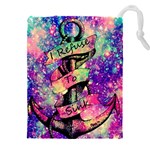 Anchor Purple Space Drawstring Pouch (5XL) Front