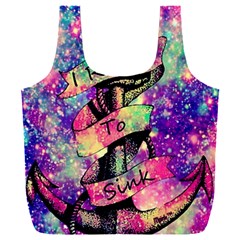 Anchor Purple Space Full Print Recycle Bag (xxl) by Bedest