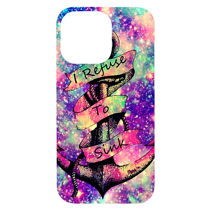 Anchor Purple Space iPhone 14 Pro Max Black UV Print Case