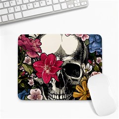 Skull Flowers American Native Dream Catcher Legend Small Mousepad by Bedest