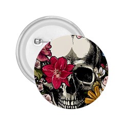 Skull Flowers American Native Dream Catcher Legend 2 25  Buttons by Bedest