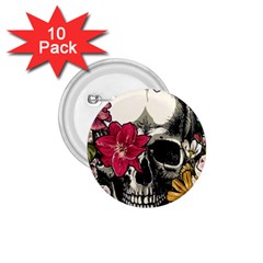 Skull Flowers American Native Dream Catcher Legend 1 75  Buttons (10 Pack) by Bedest