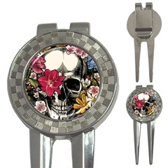 Skull Flowers American Native Dream Catcher Legend 3-in-1 Golf Divots by Bedest