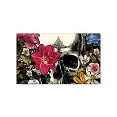 Skull Flowers American Native Dream Catcher Legend Sticker (rectangular) by Bedest