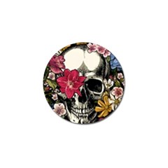 Skull Flowers American Native Dream Catcher Legend Golf Ball Marker by Bedest