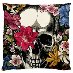 Skull Flowers American Native Dream Catcher Legend Large Premium Plush Fleece Cushion Case (two Sides) by Bedest